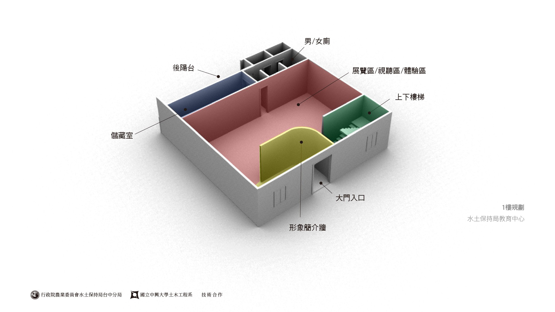 翼飛設計，農委會，水保局，梨山教育研習中心，3D模型