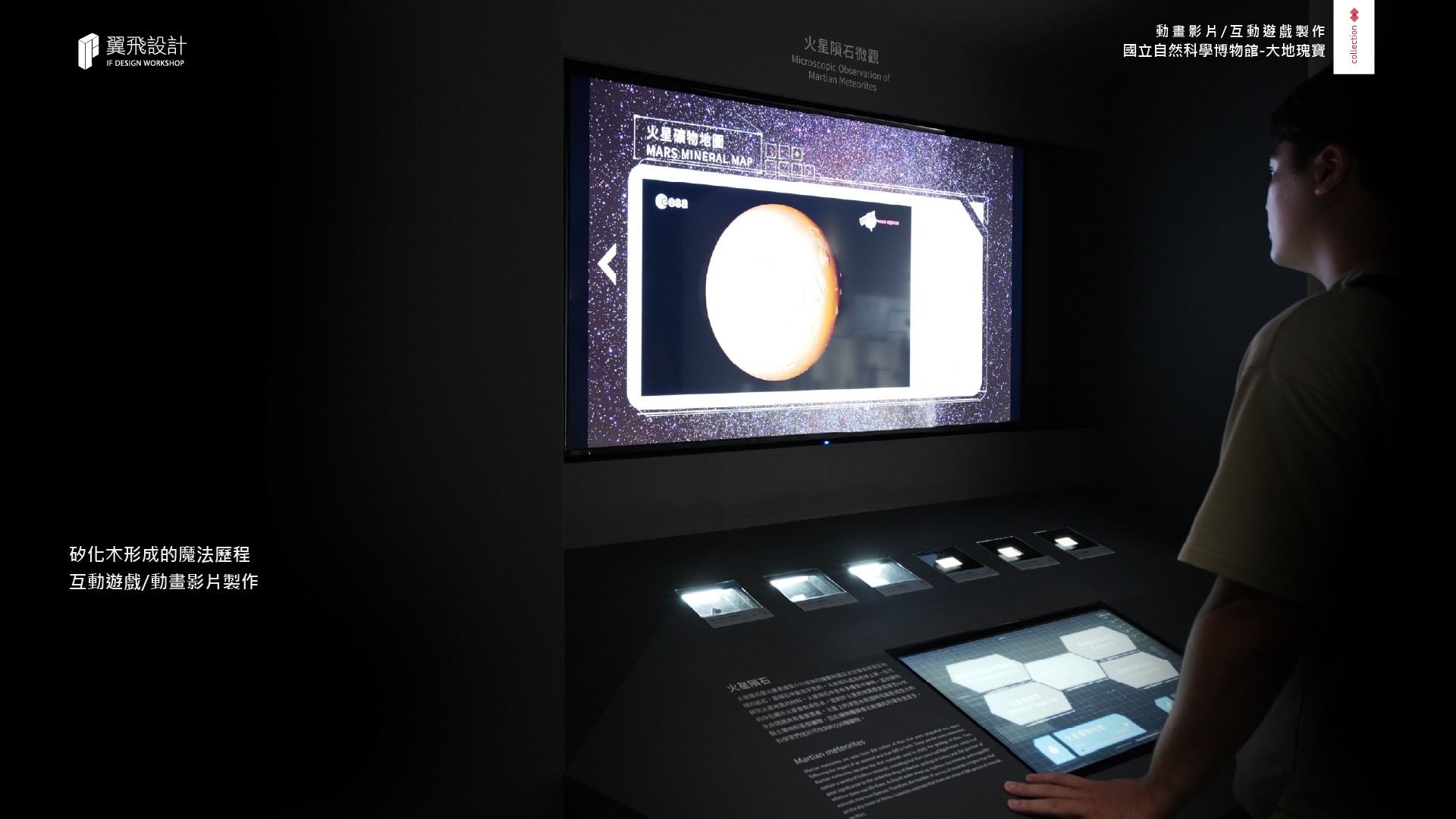翼飛設計、國立自然科學博物館、科博館、影片、授權、3D、2D、大地瑰寶、礦石、隕石、台中、展覽、多媒體、礦物、晶體、寶石
