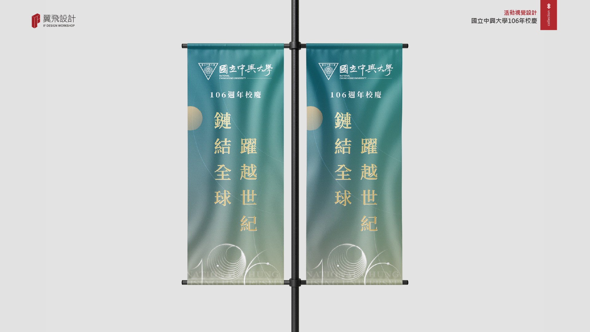 翼飛設計、國立中興大學、興大、活動、展場、校慶、主視覺、設計、平面、規劃、106年